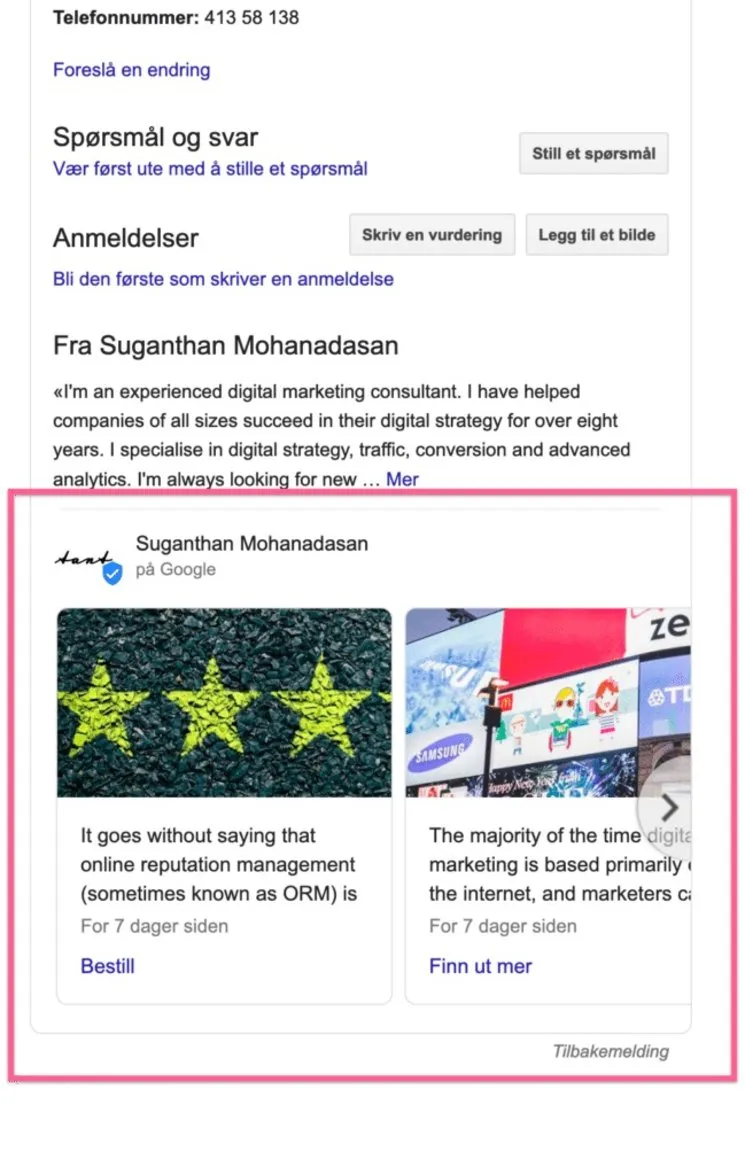 Google posts